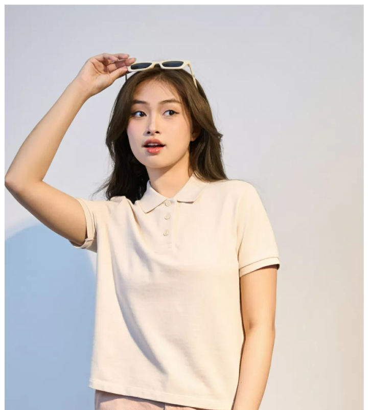 Áo Polo Nữ Lửng Tay Ngắn Cotton Trơn Form Regular Cropped - 10F23POLW004